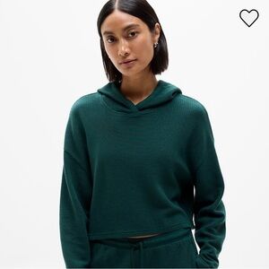 Athleta Green Cropped Hoodie